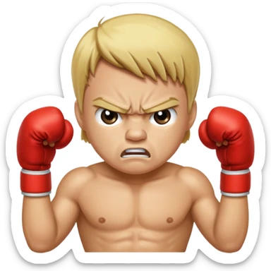 blonde angry boxer  sticker