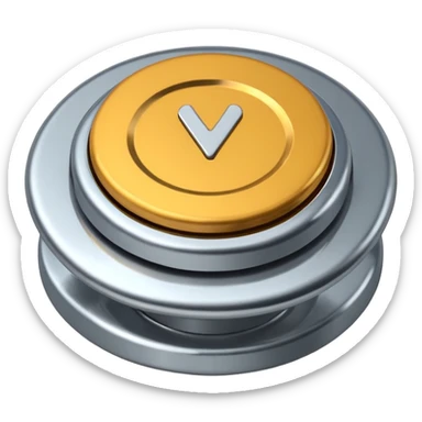 volume knob, straight on view sticker