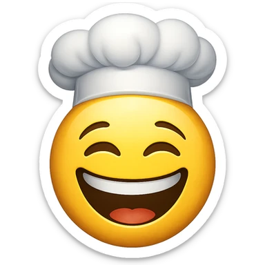 funny emoji with chef hat, remove background sticker