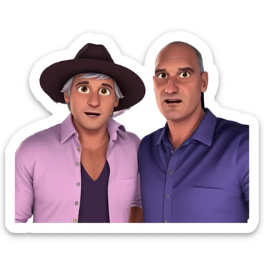 boys at night under tree sticker