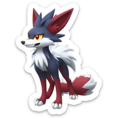  Braixen-Zoroark-Lycanroc Midnight Form-Fakemon Full body sticker