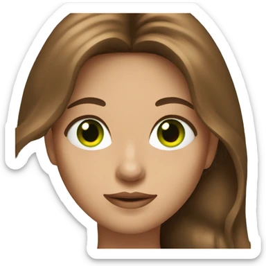 Woman with Long Brown hair and Green eyes  sticker