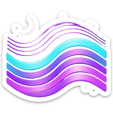 futuristic minimalistic icon, holographic wave symbolizing "Many voices. One purpose. One future", glowing purple and cyan lines, dark sci-fi background, no face, abstract unity design, 1:1 aspect ratio
 sticker