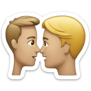 two people face to face talking sticker
