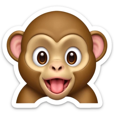 cute monkey with tounge out sticker