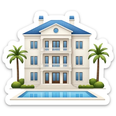 white 3 floor modern luxurious villa sticker