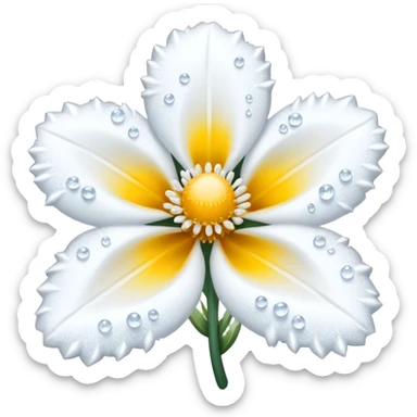 A tiny winter bloom dusted lightly with frost crystals. sticker