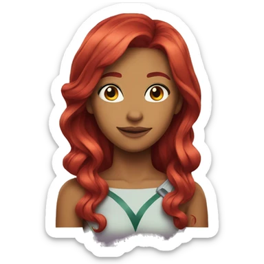 starfire dc red hair sticker