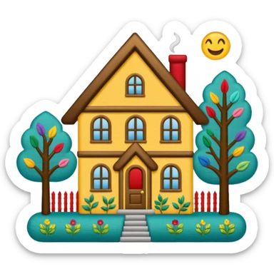 "home sweet home" stitching sticker