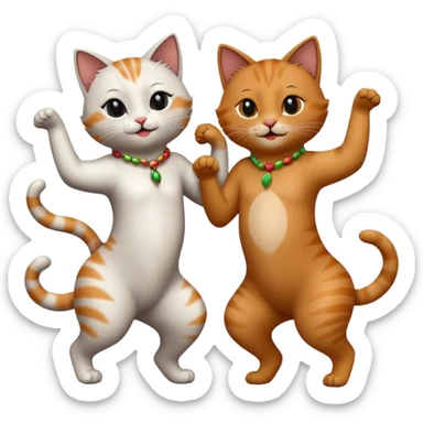 Cats couple salsa dancing  sticker