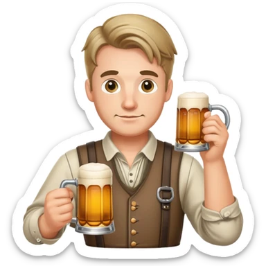 German holding a stein in lederhosen sticker