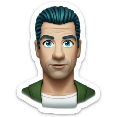 Till Lindemann with blue green eyes sticker