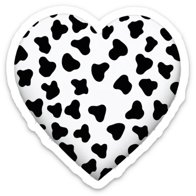 Cow print heart sticker