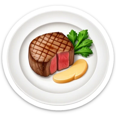 Filet mignon on a white plate  sticker