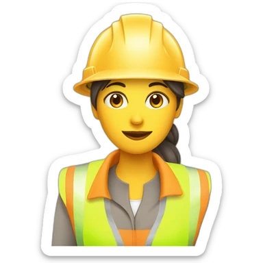 Woman in hard hat with clipboard sticker