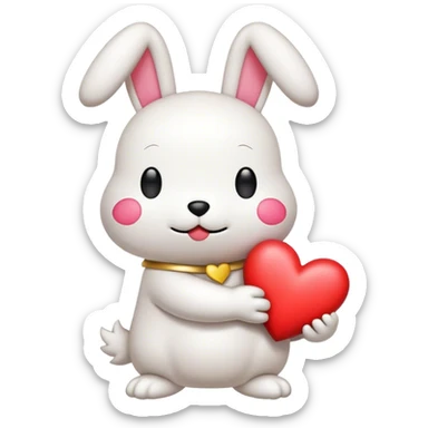 Pochacco hold a heart emoji  sticker