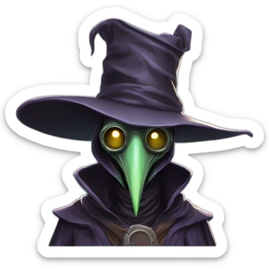 alien  Plague Doctor futuristic roguelike rpg style inspired by slay thee spire sticker