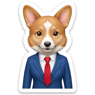 perrita caricatura gorgi gales ejecutiva con ropa celeste sticker