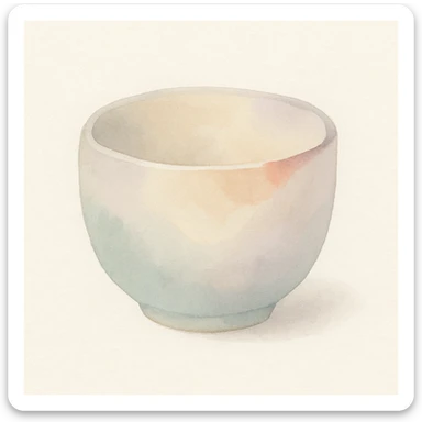 teacup without handle, watercolor style sticker