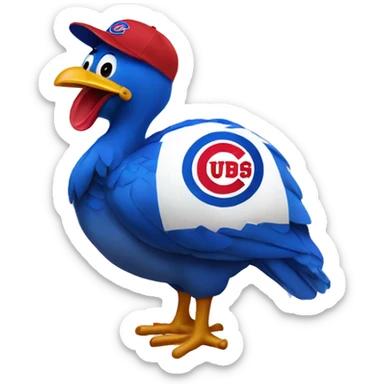 Turkey wearing Chicago cubs baseball hat sticker