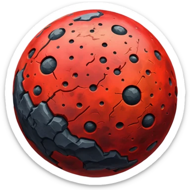 Planet with red spots sticker