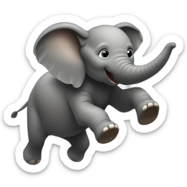 Elefant jumping parashout sticker