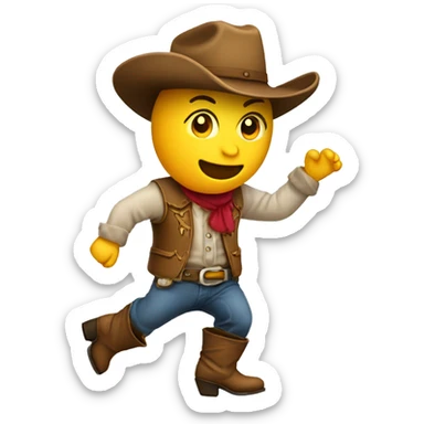 Dancing picked with cowboy boots and hat n sticker