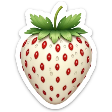 white strawberry sticker
