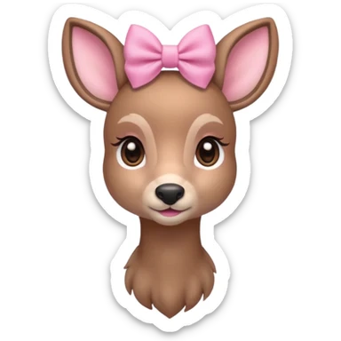 Cute Doe with a pink bow sticker
