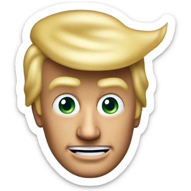 Head with Donald Trump coming out the top  sticker