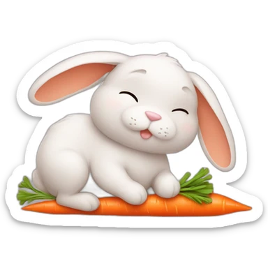 Tired bunny with carrot pijama’s sticker