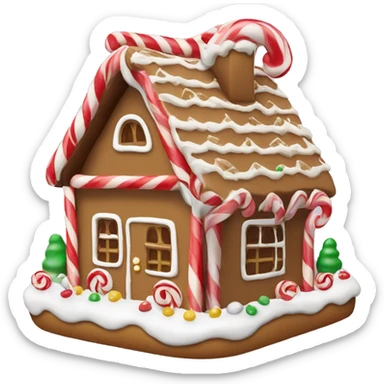 Candy cane gingerbread house  sticker