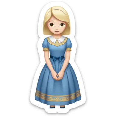 Person wearing a Bridgeton style dress bowing sticker