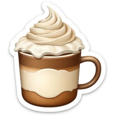 Cozy beige Coffee with whipped cream  sticker