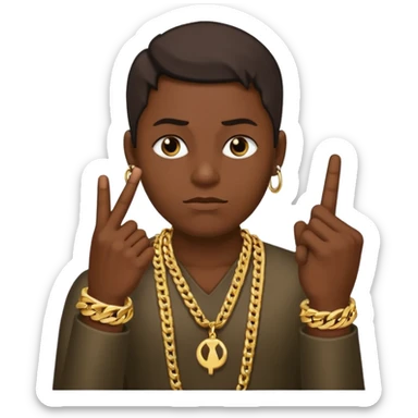 Middle finger mean mugging sticker