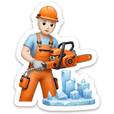 Sculptor with chainsaw,Ice Sculptors sticker
