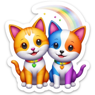 Happy gay rainbow animals  sticker