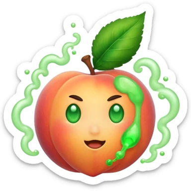 Peach with green gas sticker