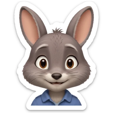 Judy Hopps (gray rabbit, without cap) from the Zootopia Disney movie sticker