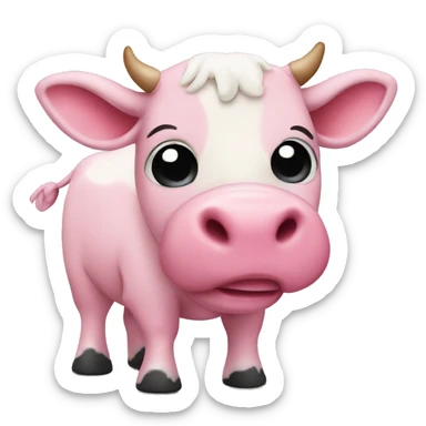 A cute little pink cow sticker