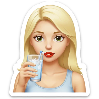Blonde girl drinking vodka soda sticker