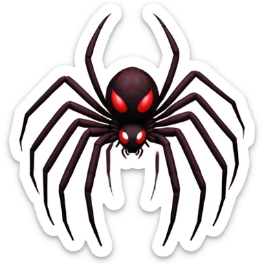 A giant shadow creature with spreading spider legs in a red stormy sky sticker