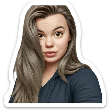 realistic portrait of girl sticker