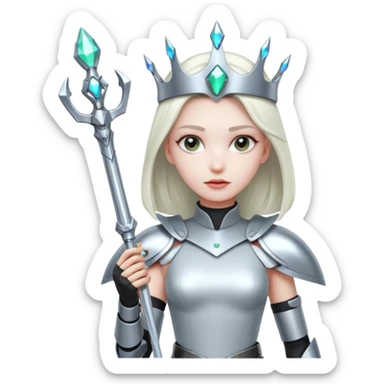 Cyber Queen – holo scepter + chrome belt sticker