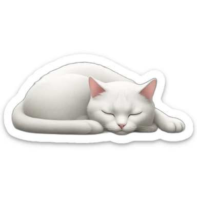 Totally white cat sleeping near by totally black cat sticker