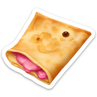 Crepes on a pink plate sticker