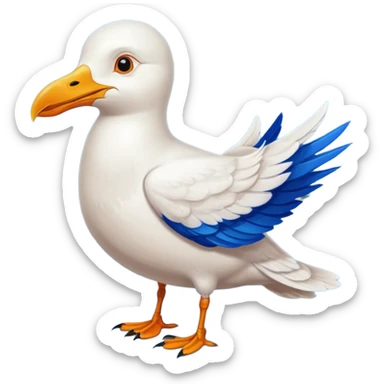 мне нужен Эмодзи с чайкой цвета оранжевый синий жёлтый и надписью MACT sticker