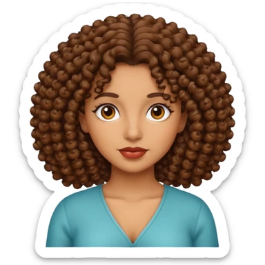 Chica Morena pelo rulo sticker