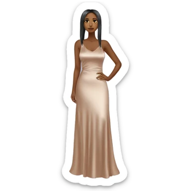 Satin maxi dress sticker