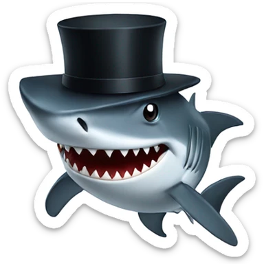 shark with tophat sticker